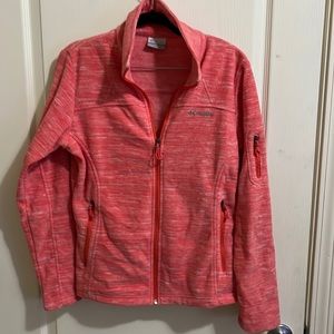 Womens Columbia Pink Fleece zip jacket, size medium.